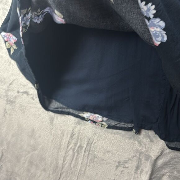 Abercrombie & Fitch Women's Navy Blue Floral Button Front Dress Size Small - Picture 9 of 10